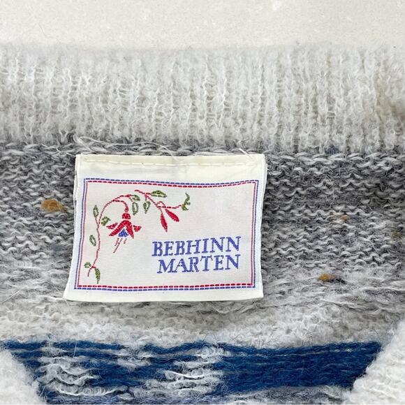 Vintage Bebhinn Marten Irish Wool Cardigan Sweater Fair Isle Bird P XS - Picture 6 of 7